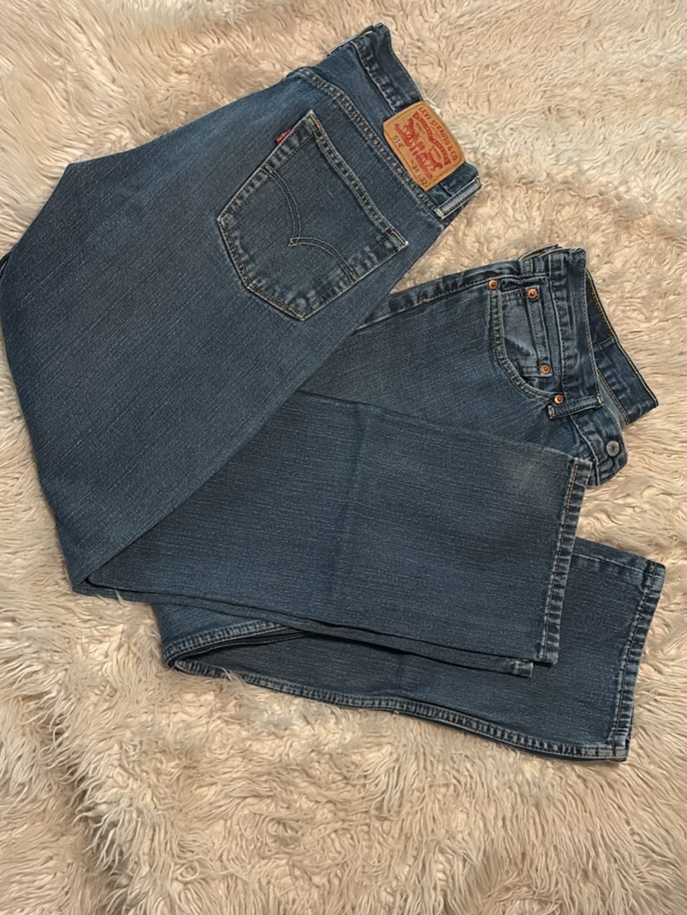 Two pairs of Levi's Men’s Classic Blue Straight-Leg Jeans